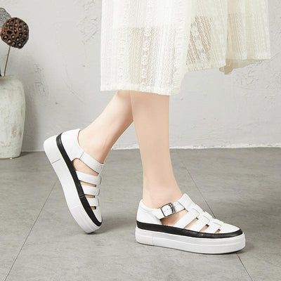 Summer Fashion Hollow Out Platform Adjustable Buckle Sandals 2019 April New 35 White 