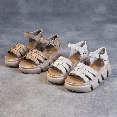Summer Handcraft Plaited Leather Casual Sandals May 2023 New Arrival 