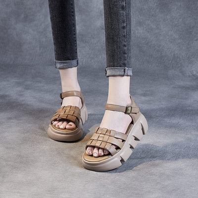 Summer Handcraft Plaited Leather Casual Sandals May 2023 New Arrival 