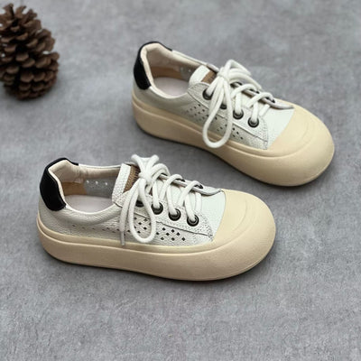 Summer Handmade Retro Hollow Leather Casual Shoes May 2023 New Arrival 