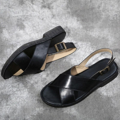 Summer Leather Buckle Soft Bottom Women Sandals 2019 May New 