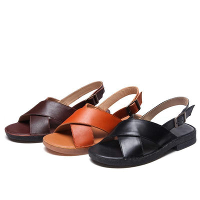 Summer Leather Buckle Soft Bottom Women Sandals 2019 May New 