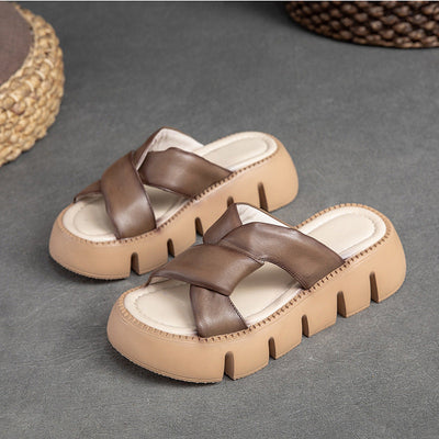 Summer Leather Plaited Retro Casual Sandals For Women