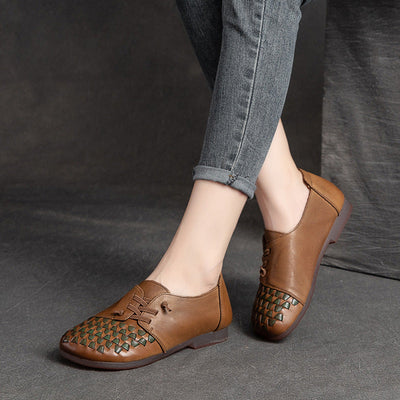 Summer Leather Retro Casual Flat Loafers Jun 2022 New Arrival 