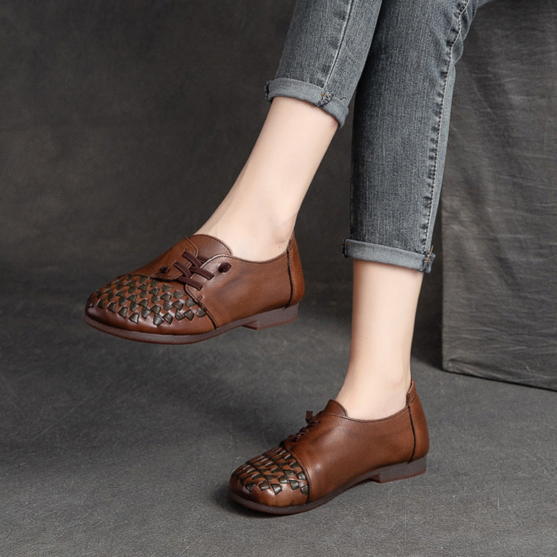 Summer Leather Retro Casual Flat Loafers
