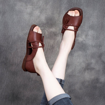Summer Leather Vintage Handmade Flat Casual Sandals May 2022 New Arrival 