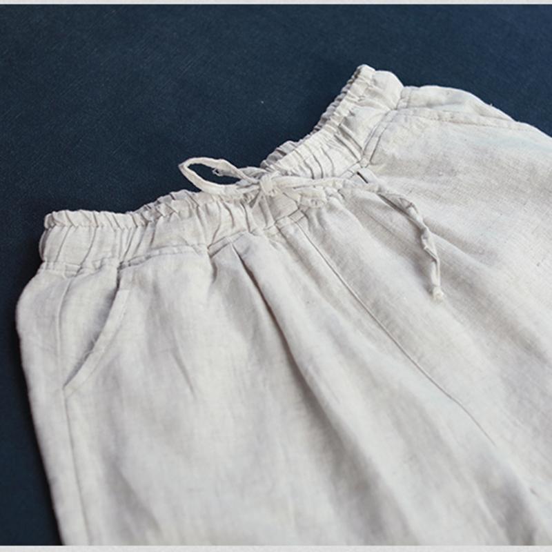 Summer Linen Loose Cropped Pants June 2020-New Arrival 