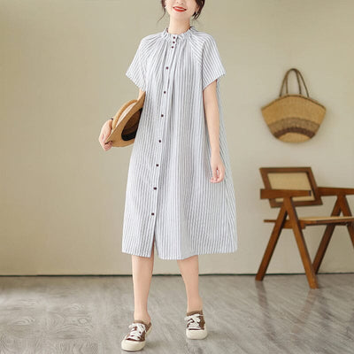 Summer Loose Casual Fashion Stripe Dress Jul 2023 New Arrival 