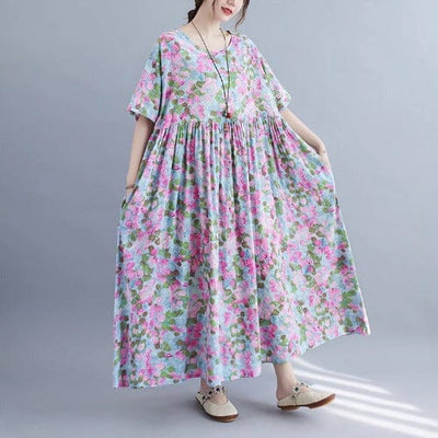 Summer Loose Casual Floral Dress Plus Size