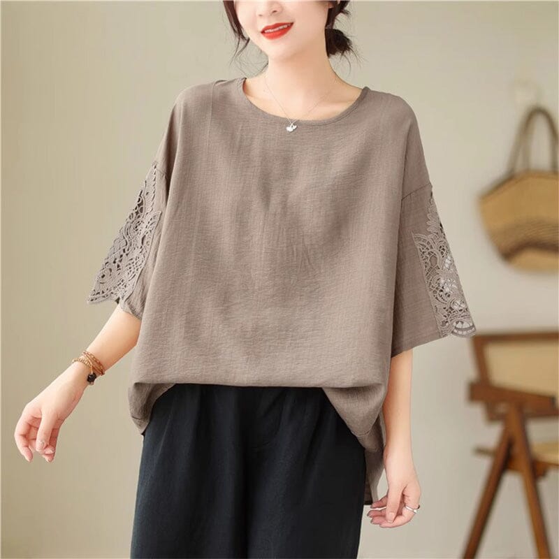 Summer Loose Casual Lace Patchwork T-Shirt