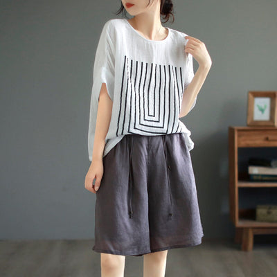 Summer Loose Casual Linen Double Layers Shorts May 2023 New Arrival 