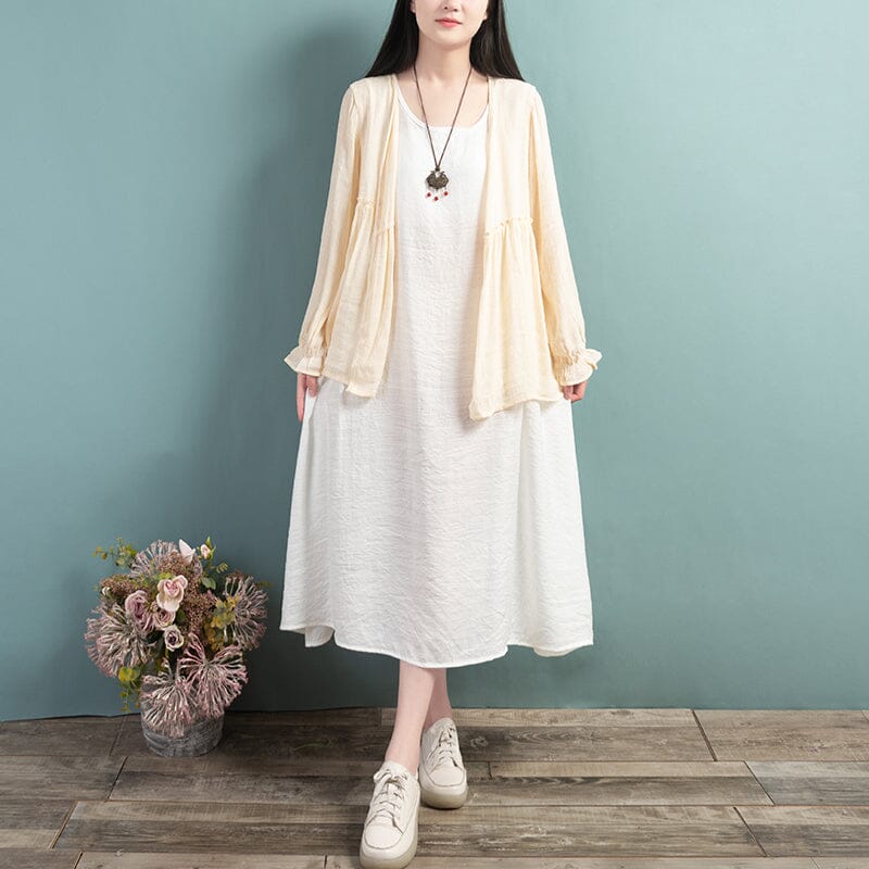 Summer Loose Casual Sleeveless Cotton Linen Dress Mar 2023 New Arrival 