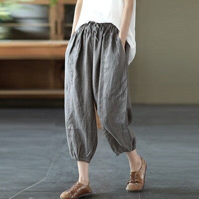 Summer Loose Casual Solid Linen Bloomers May 2023 New Arrival 