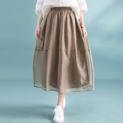 Summer Loose Mesh Casual A-Line Skirt
