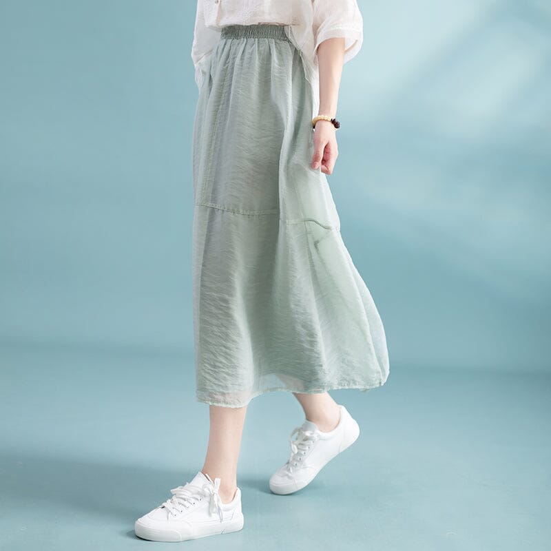 Summer Loose Mesh Casual A-Line Skirt