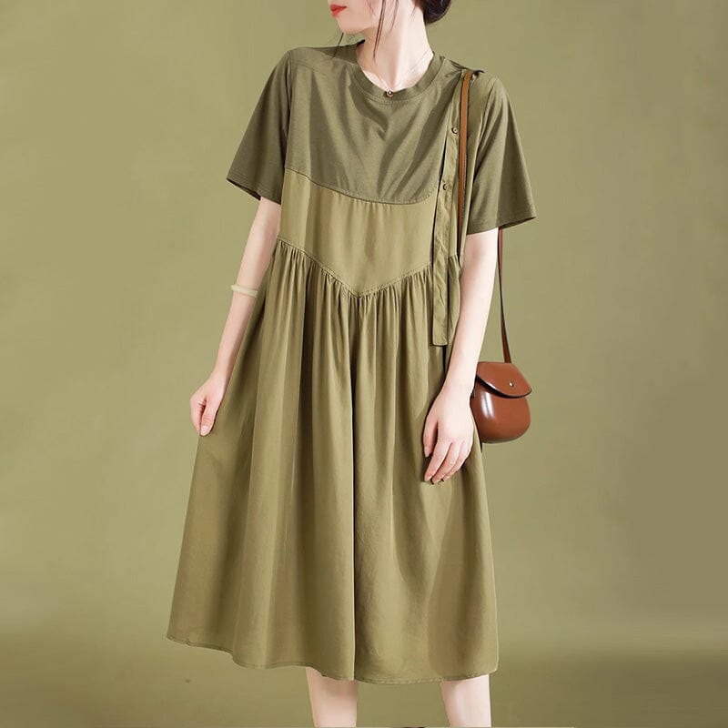 Summer Minimalist Casual Loose Cotton Dress