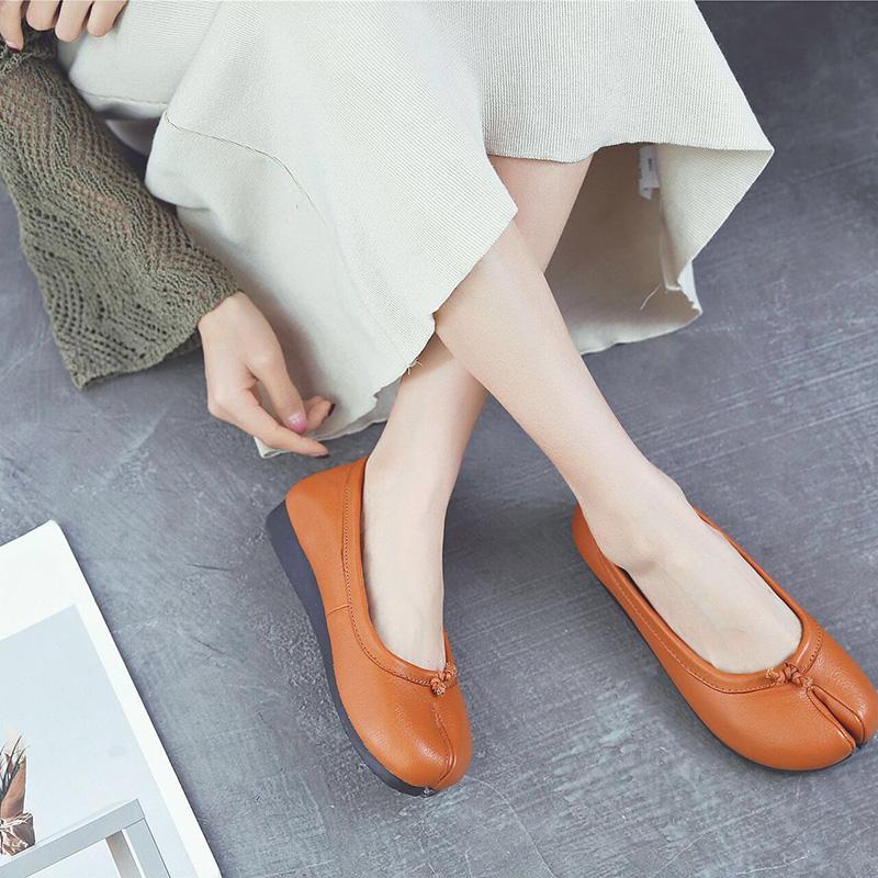 Summer New Retro Leather Soft Bottom Shoes