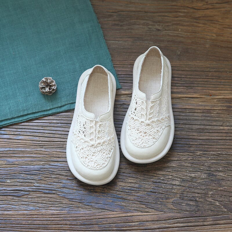 Summer Retro Canvas Soft Flat Casual Shoes Apr 2023 New Arrival 35 Beige 