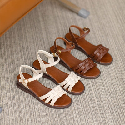 Summer Retro Casual Low Wedge Sandals