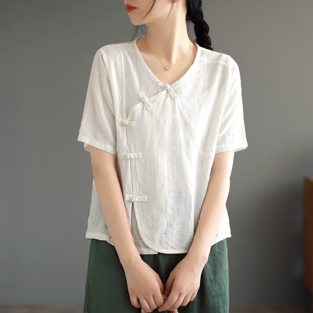Summer Retro Casual Minimalist Cotton T-Shirt Jun 2023 New Arrival 