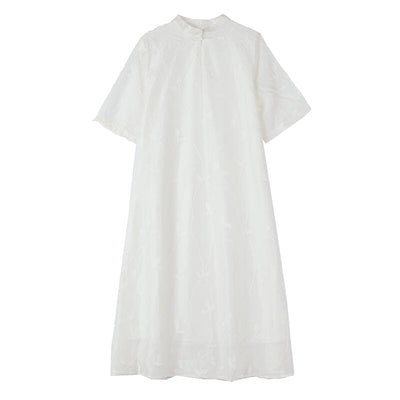 Summer Retro Embroidery Casual Cotton Linen Dress Jul 2023 New Arrival 
