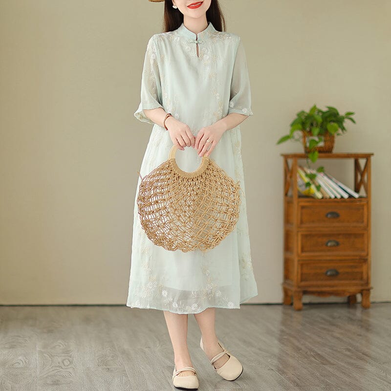 Summer Retro Embroidery Loose Dress