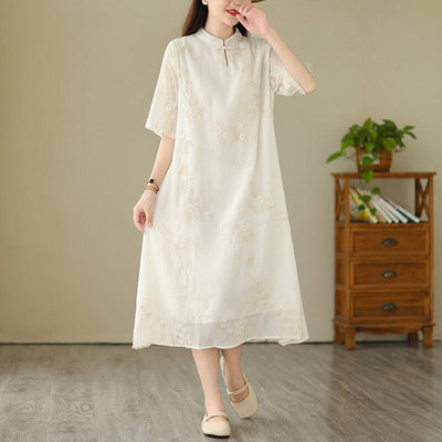 Summer Retro Embroidery Loose Dress Jun 2023 New Arrival 