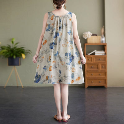 Summer Retro Fashion Casual Sleeveless Loose Dress