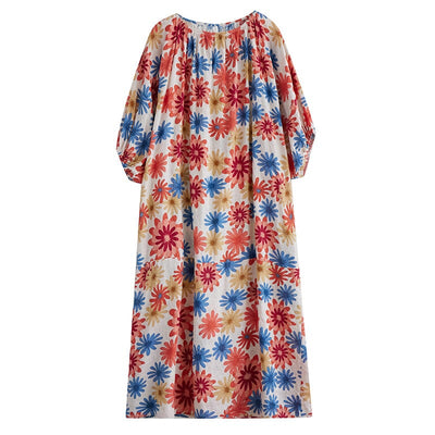 Summer Retro Floral Print Dress Plus Size