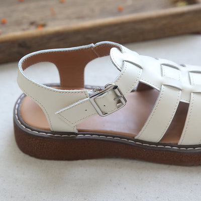Summer Retro Hollow Handmade Leather Sandals May 2022 New Arrival 