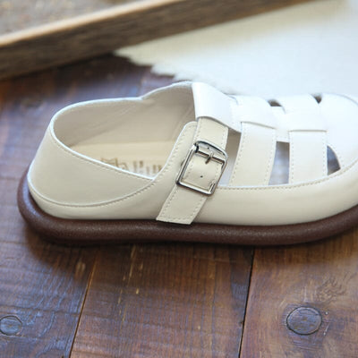 Summer Retro Hollow Leather Casual Sandals