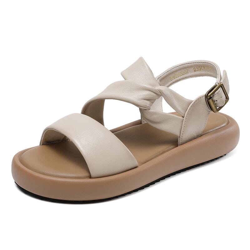 Summer Retro Leather Casual Flat Sandals May 2023 New Arrival 