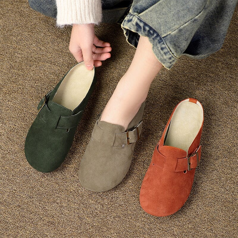 Summer Retro Leather Casual Flat Slippers Apr 2023 New Arrival 