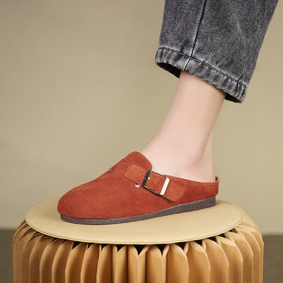 Summer Retro Leather Casual Flat Slippers