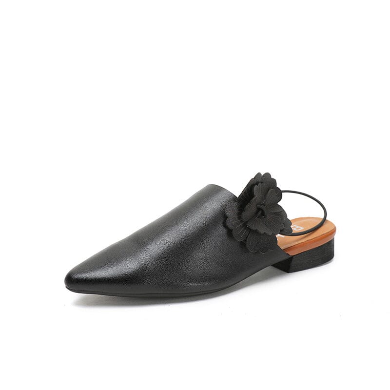 Summer Retro Leather Casual Pointed Toe Slippers May 2023 New Arrival 