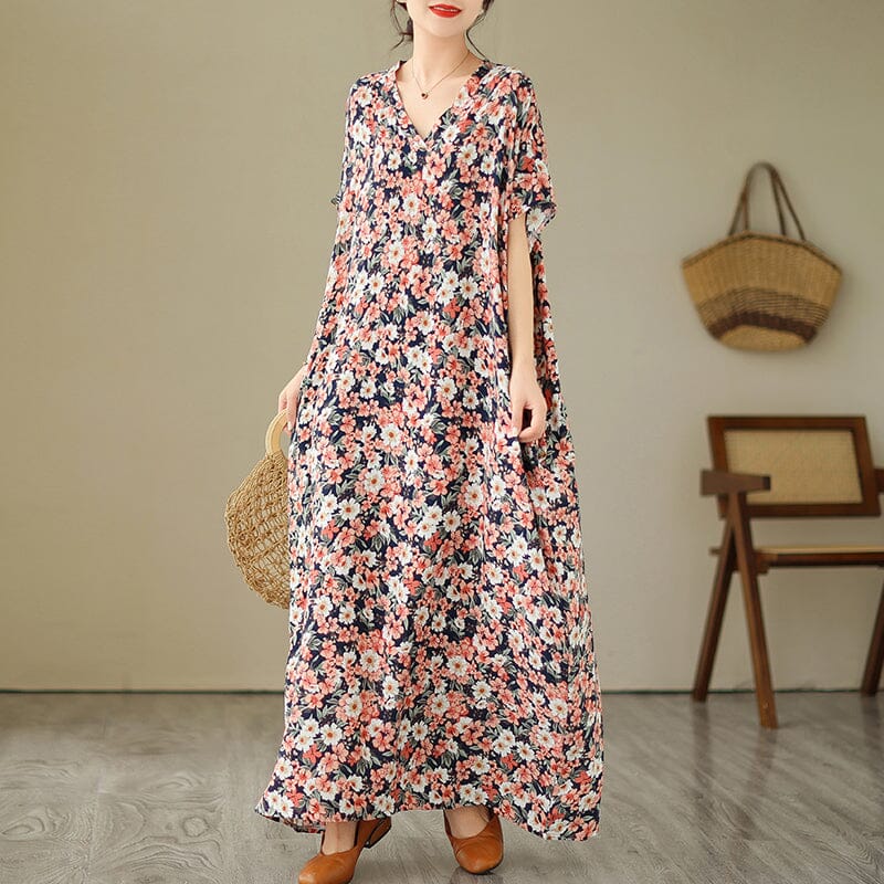 Summer Retro Loose Floral Dress Plus Size Jun 2023 New Arrival 