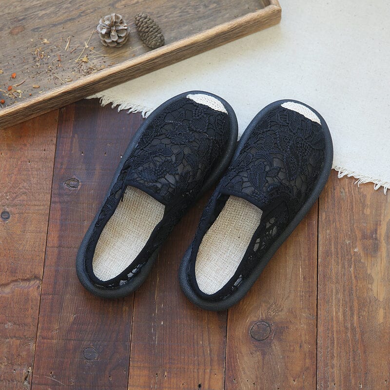 Summer Retro Mesh Casual Slides Shoes Jun 2023 New Arrival 35 Black 