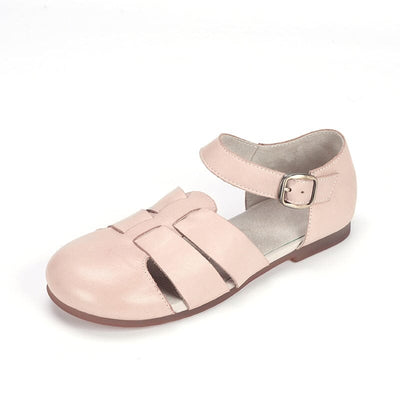Summer Retro Minimalist Leather Casual Flat Sandals Jun 2023 New Arrival Beige 35 