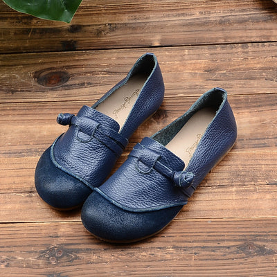 Summer Retro Patchwork Leather Casual Loafers