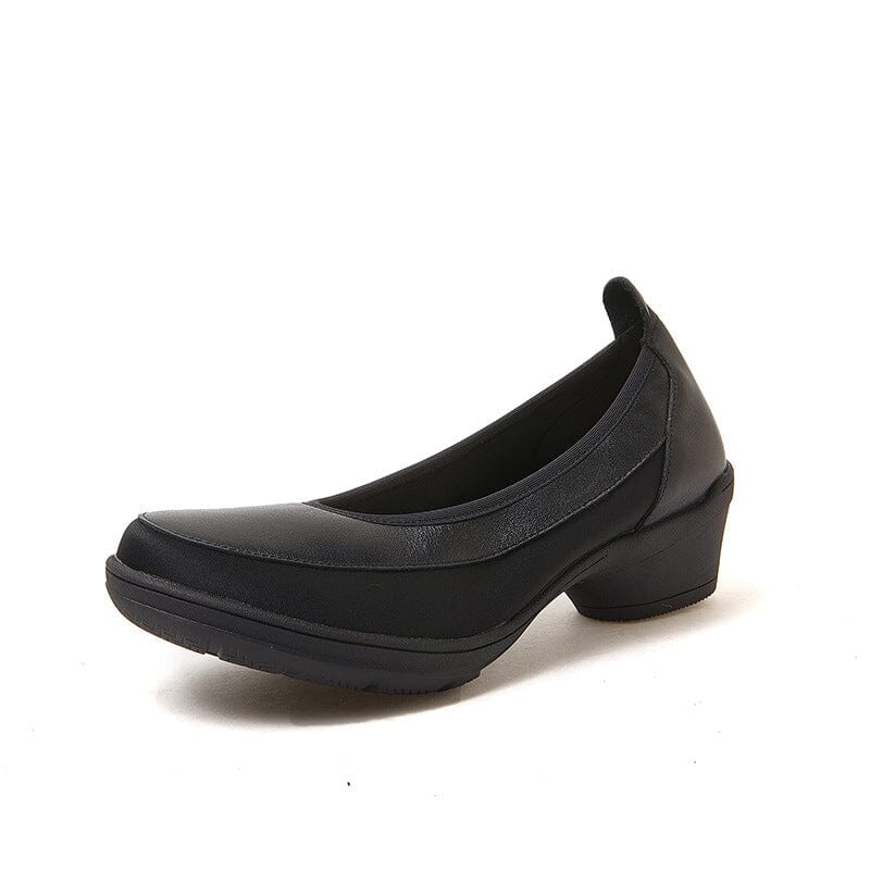 Summer Retro Patchwork Leather Low Heel Casual Shoes Jun 2023 New Arrival Black 35 