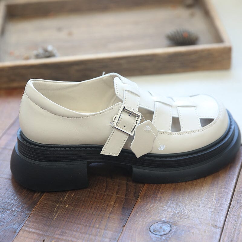 Summer Retro Plaited Leather Lug Sole Sandals Mar 2023 New Arrival 