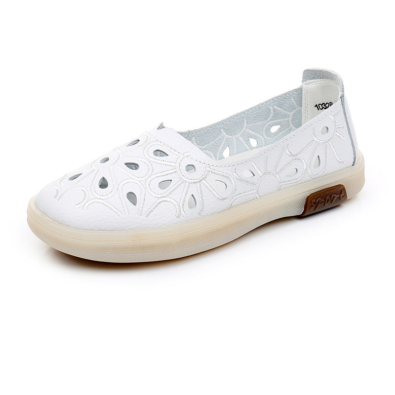 Summer Retro Soft Hollow Leather Casual Sandals May 2022 New Arrival White 35 