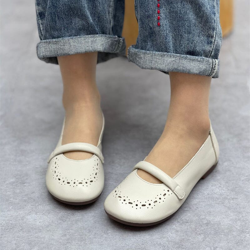 Summer Retro Soft Solid Leather Casual Shoes Mar 2023 New Arrival 