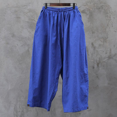 Summer Spring Ramie Solid Sand Wash Ankle-Length Pants 2019 May New 