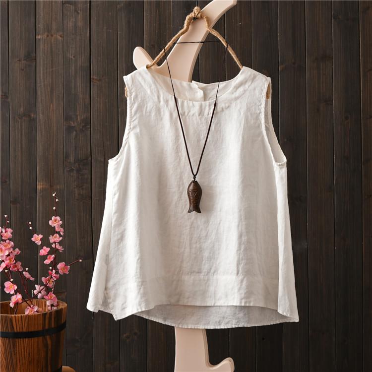 Summer Wild Cotton And Linen Women Vest – Babakud