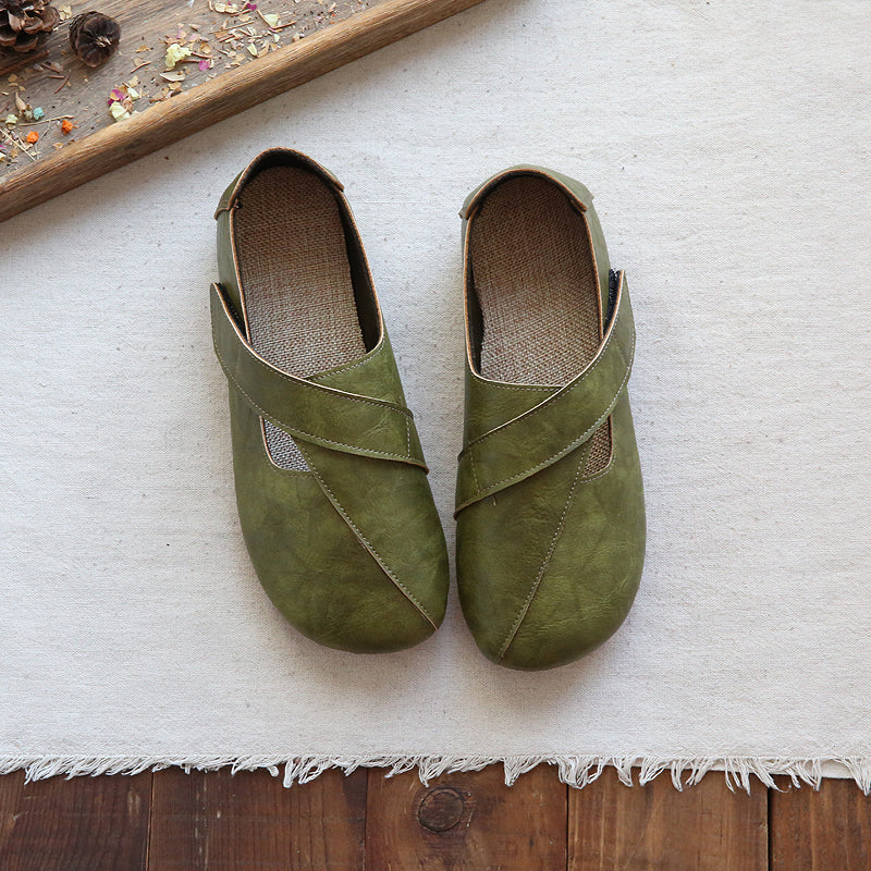 Summer Women Retro Handmade Cotton Linen Casual Shoes Jul 2022 New Arrival 35 Green 