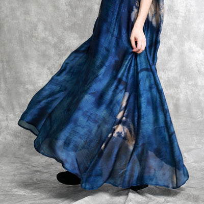 SummerRetro Silk Linen Blended Loose Dress Aug 2021 New-Arrival 