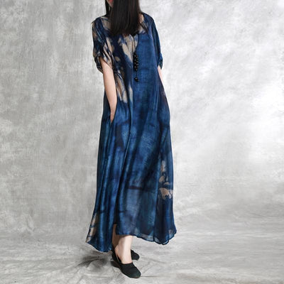 SummerRetro Silk Linen Blended Loose Dress Aug 2021 New-Arrival 
