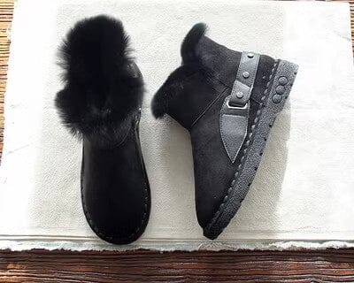 Supper Warm Fur Winter Snow Boots Dec 2020-New Arrival 35 Black 