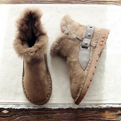 Supper Warm Fur Winter Snow Boots Dec 2020-New Arrival 35 Khaki 